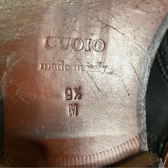 Mercanti Fiorentini Mens Size 9.5M Wingtips‎ Cuoio Black Retail $325 Italy - Picture 8 of 11